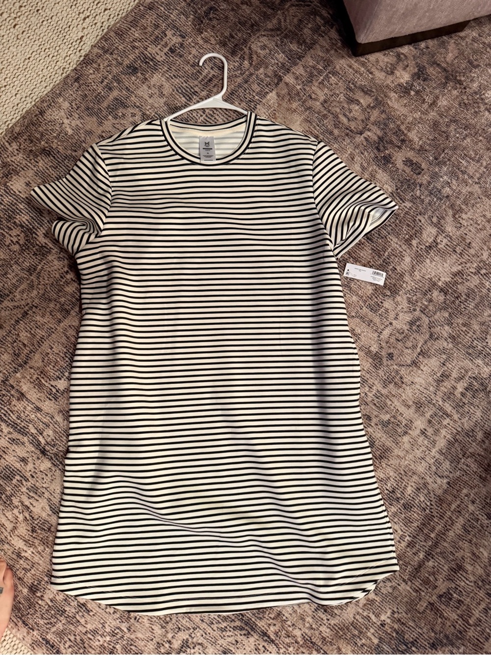 Sam’s members mark Striped Short Sleeve Dress - Black & White